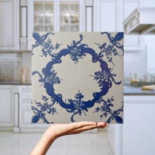 Repro Portugiesisch Blaue Geometrische Azulejos Fl Fliese