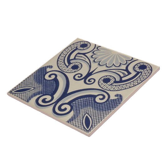 Repro Portugiesisch Blue Geometric Azulejos Floral Fliese (Seite)