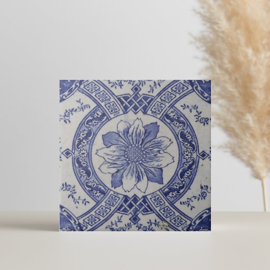 Repro Portugiesisch Blue Geometric Azulejos Floral Fliese