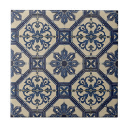Repro Portugiesisch Blue Geometric Azulejos Tile Fliese