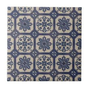 Repro Portugiesisch Blue Geometric Azulejos Tile Fliese