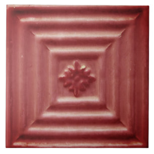 Repro Portugiesisch Faux Relief Rot Blumenfliese Fliese