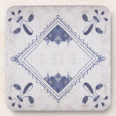 Repro Portugiesisch Floral Blue Azulejos Tile Getränkeuntersetzer (Vorderseite)
