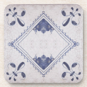 Repro Portugiesisch Floral Blue Azulejos Tile Getränkeuntersetzer