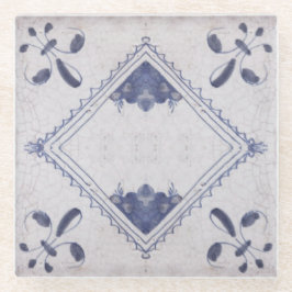 Repro Portugiesisch Floral Blue Azulejos Tile Glasuntersetzer