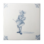 Repro portugiesischer Drummer Blue Azulejos Tile Fliese (Vorderseite)