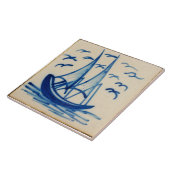 Repro Software Schiff Segelboot Blau Delft Fliese (Seite)