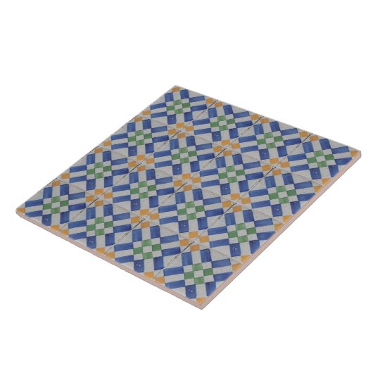 Repro Spanish Geometric Azulejos Blue Tile Fliese (Seite)