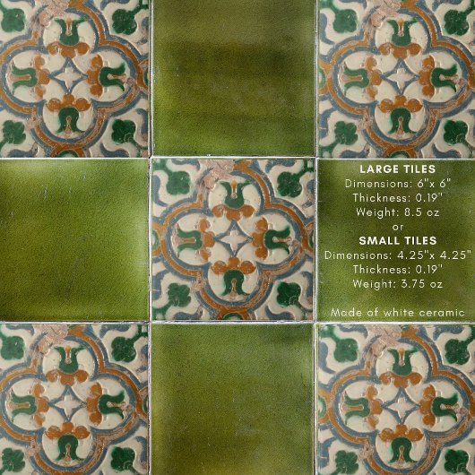 Repro Spanish Geometric Azulejos Floral Tile Fliese
