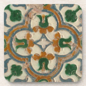 Repro Spanish Geometric Azulejos Floral Tile Getränkeuntersetzer (Vorderseite)