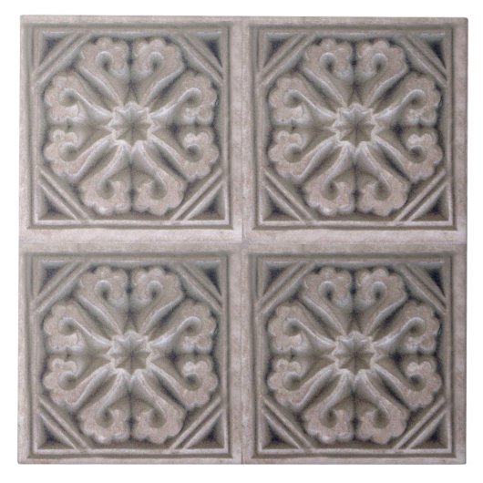 Repro Spanish Maure Floral Pattern Tile Fliese (Vorderseite)