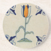 Repro Traditioneller Gelber Tulip Delft Tile Getränkeuntersetzer (Vorne)