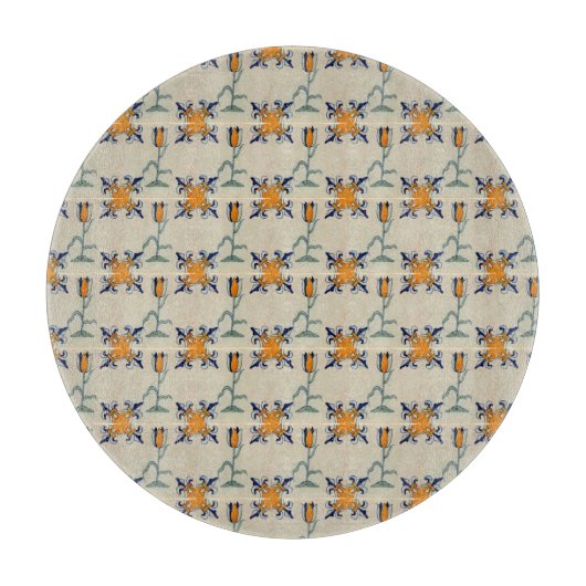 Repro Traditioneller Gelber Tulip Delft Tile Schneidebrett (Vorderseite)