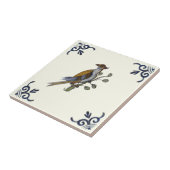 Repro Ungewöhnlicher handbemalter Vogel auf Zweig Fliese (Seite)