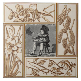 Repro Viktorianisch Little Jack Horner Kinderzimme Fliese