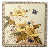 Repro Viktorianisch Malkin Butterflies & Anemones Fliese (Vorderseite)
