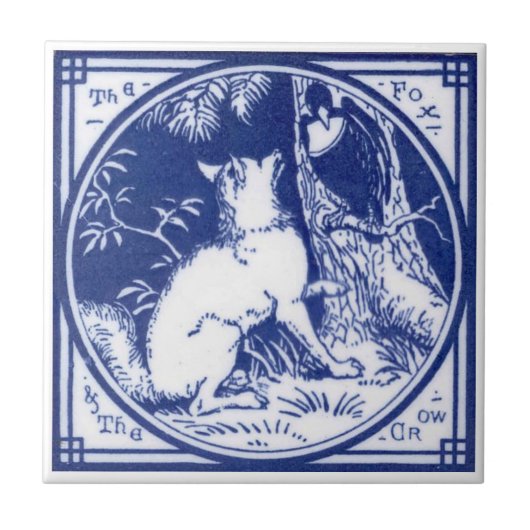 Repro Viktorianisch Minton Tile mit Wolf Fliese (Vorderseite)