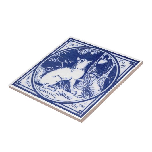 Repro Viktorianisch Minton Tile mit Wolf Fliese (Seite)