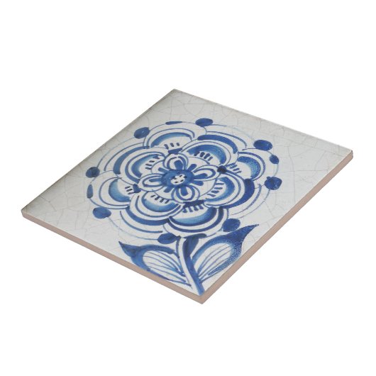 Repro Viktorianische blaue und weiße Blume Tile Fliese (Seite)