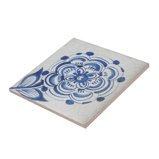 Repro Viktorianische blaue und weiße Blume Tile Fliese (Seite)