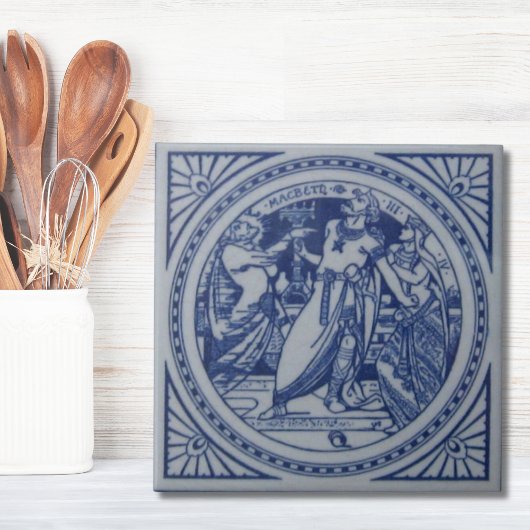 Repro viktorianische Minton-Kachel Shakespeare Fliese