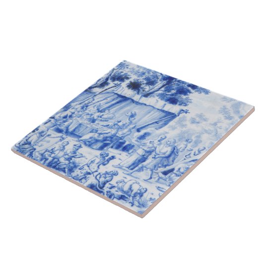 Repro Viktorianisches Schwedisch Blau und Weiße Ti Fliese (Seite)