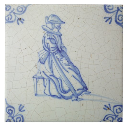 Repro Vintag Dutch Blue und White Delft Fliesen (Vorderseite)