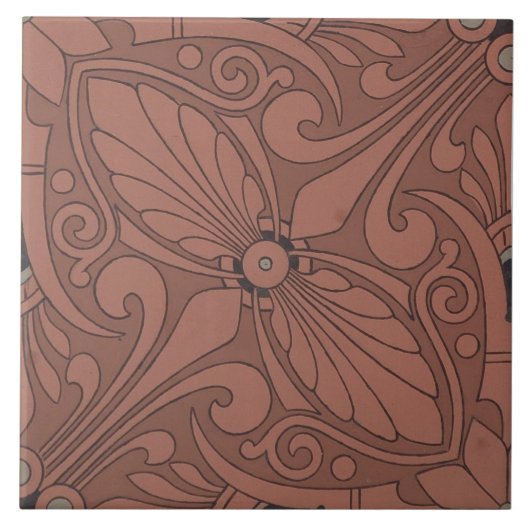 Repro Vintag Geometric Alte Griechische Terracotta Fliese (Vorderseite)