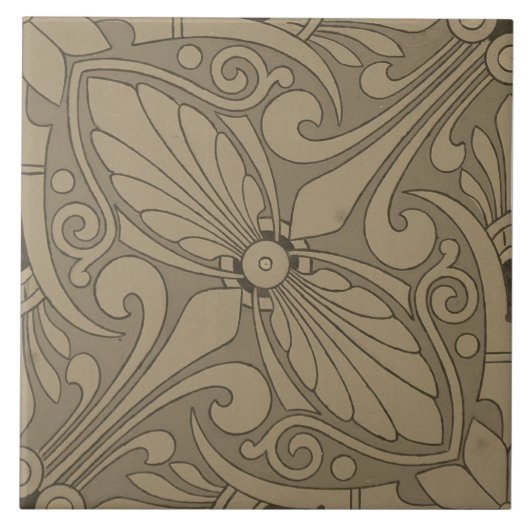 Repro Vintag Geometric Ancient Griy Gray Tile Fliese (Vorderseite)
