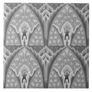 Repro Vintag Geometric Gray Floral Fliese