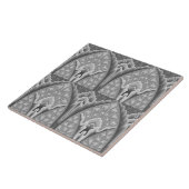 Repro Vintag Geometric Gray Floral Fliese (Seite)
