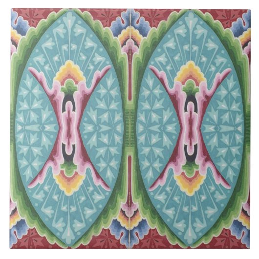 Repro Vintag geometrisch, farbig, farbig Fliese (Vorderseite)