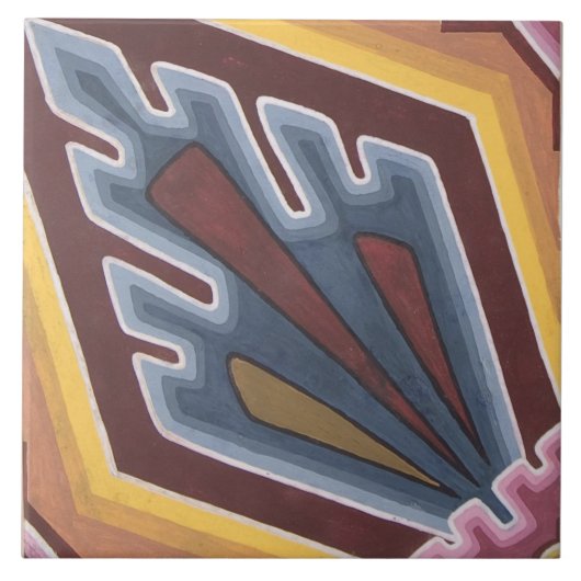 Repro Vintage äkttisch geometrisch Fliese (Vorderseite)