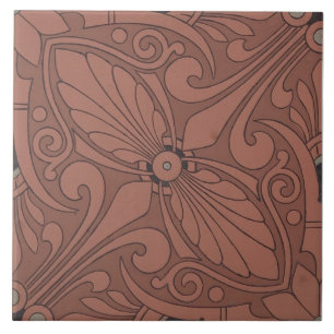 Repro Vintage Geometrisch Altgriechisch Terrakotta Fliese