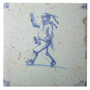 Repro Vintage Niederländische Blau-Weiße Delfter F Fliese