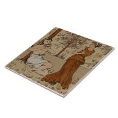 Repro Wedgwood Neoklassische Orange Grotte Musiker Fliese (Seite)