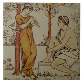 Repro Wedgwood Neoklassische Orange Grotte Musiker Fliese