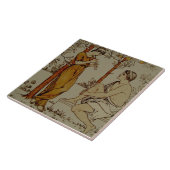 Repro Wedgwood Neoklassische Orange Grotte Musiker Fliese (Seite)