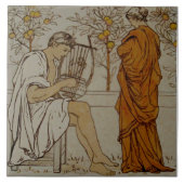 Repro Wedgwood Neoklassische Orange Grotte Musiker Fliese (Vorderseite)