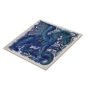 Repro WM De Morgan Blue Mother-Kinderdrachen Fliese (Seite)