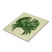 Repro Wm De Morgan handgemalte grüne Krabbe Fliese (Seite)