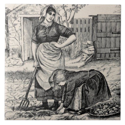 Repro Wm Wise Country Village Fliese (Vorderseite)