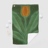 Repro Yellow Green Tulip Art Nouveau Golfhandtuch (Insitu)