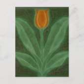 Repro Yellow Green Tulip Art Nouveau Tile Card Postkarte (Vorderseite)