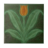 Repro Yellow Green Tulip Art Nouveau Tile Fliese (Vorderseite)