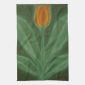 Repro Yellow Green Tulip Art Nouveau Tile Geschirrtuch (Vertikal)