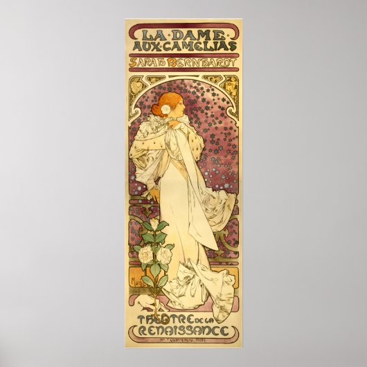 Reproduction of Mucha Poster: La Dame aux Camélias Poster (Vorne)