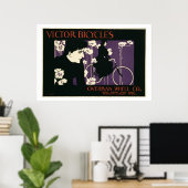 Reproduktion eines Plakats Werbung "Victor Bicyc Poster (Heimbüro)
