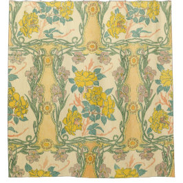 Reproduktion,Jugendstil-Muster,Vintag,floral Duschvorhang