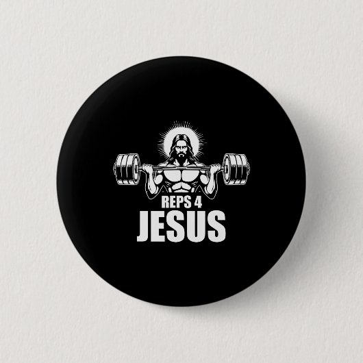 Reps 4 Jesus Gym Christliche Weightout-Workout Button (Vorderseite)